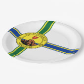 リトルロック国旗（アーカンソー州） ペーパープレート (アングル)