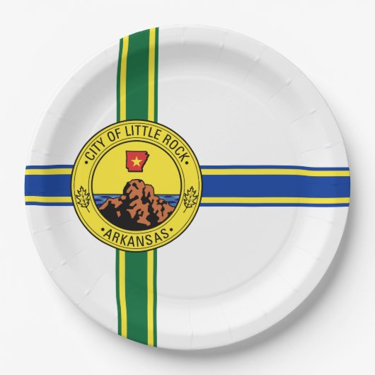 リトルロック国旗（アーカンソー州） ペーパープレート (正面)