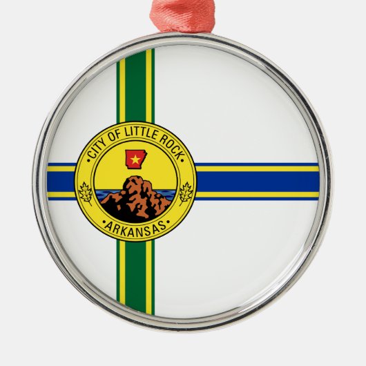 リトルロック国旗（アーカンソー州） メタルオーナメント (正面)