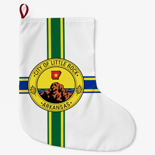 リトルロック国旗（アーカンソー州） ラージクリスマスストッキング (正面)