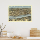 リトルロック，アーカンソーのパノラママップ – 1871 ポスター (キッチン)