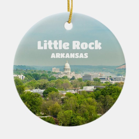リトルロック、アーカンソー州議会議事堂とビュー セラミックオーナメント (正面)