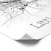 リトルロック アーカンソー州 ミニマリスト都市地図ポスター ポスター (角)