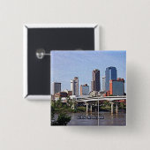 リトルロック、アーカンソーUSAピンバック 缶バッジ (正面&裏面)