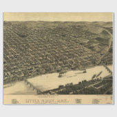 リトルロック(1887年)のヴィンテージの絵解き地図 ラッピングペーパー (フラット)