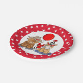 リトルロデオ誕生日パーティープレート – レッドスターズ ペーパープレート (アングル)