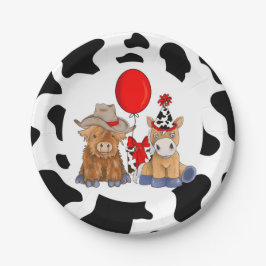 リトルロデオ誕生日パーティープレート – 赤 ペーパープレート