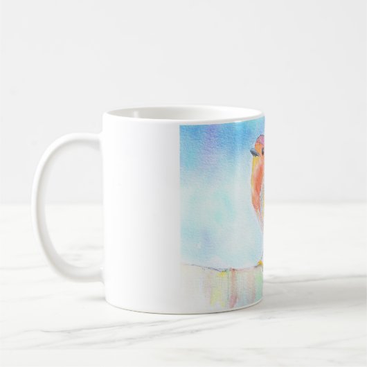 リトルロビンウォーター絵画カラー コーヒーマグカップ (左)