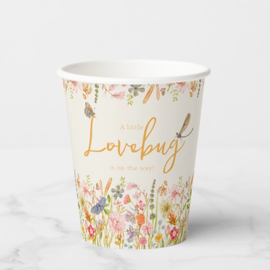 リトルロベバグヴィンテージ植物性ベビーシャワー 紙コップ (正面)