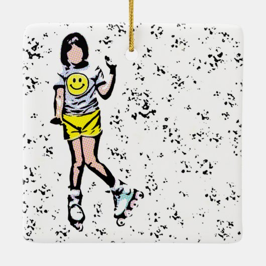 リトルローラーブレイダーガール セラミックオーナメント (裏面)