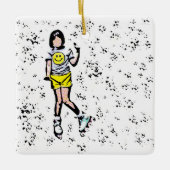 リトルローラーブレイダーガール セラミックオーナメント (正面)