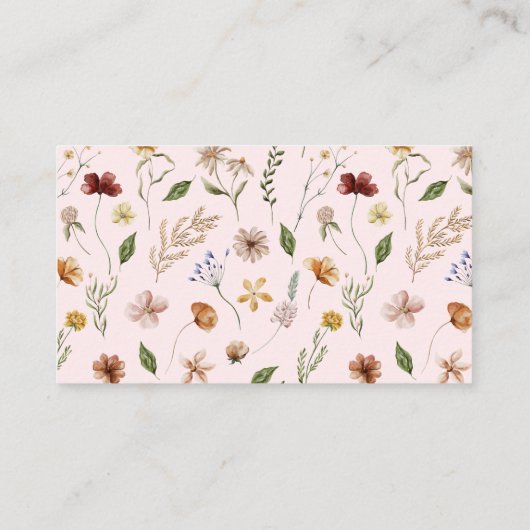 リトルワイルドフラワーおむつラッフルベビシャワーゲーム エンクロージャーカード (裏面)