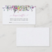リトルワイルドフラワーおむつラッフルベビーシャワー エンクロージャーカード (正面/裏面)