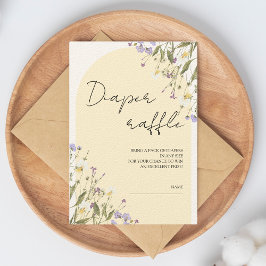 リトルワイルドフラワーおむつラッフルベビーシャワー エンクロージャーカード