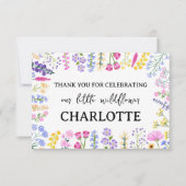 リトルワイルドフラワーかわいらしフローラ春誕生日 サンキューカード (正面)