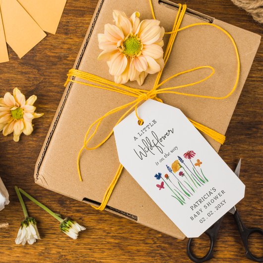 リトルワイルドフラワーかわいらしベビーガールベビーシャワー ギフトタグ
