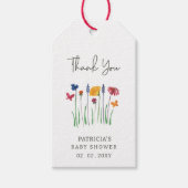 リトルワイルドフラワーかわいらしベビーガールベビーシャワー ギフトタグ (正面)