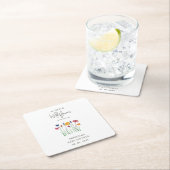 リトルワイルドフラワーかわいらしベビーガールベビーシャワー スクエアペーパーコースター (インサイチュ)