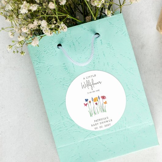 リトルワイルドフラワーかわいらしベビーガールベビーシャワー ラウンドシール