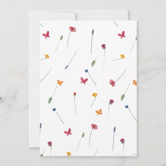 リトルワイルドフラワーかわいらしベビーガールベビーシャワー 招待状 (裏面)