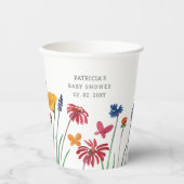 リトルワイルドフラワーかわいらしベビーガールベビーシャワー 紙コップ (正面)