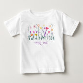 リトルワイルドフラワーは1歳の誕生日 ベビーTシャツ (正面)
