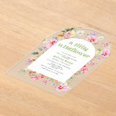 リトルワイルドフラワーアーチガーデン赤ちゃんシャワーアーチ アクリル招待状 (レイダウン)