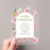 リトルワイルドフラワーアーチガーデン赤ちゃんシャワーアーチ アクリル招待状 (インサイチュ (ポータブル))