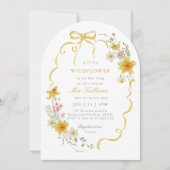 リトルワイルドフラワーイエロー春ボウベイビーシャワー 招待状 (正面)