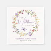 リトルワイルドフラワーウォーターカラーベビーガールシャワー スタンダードカクテルナプキン (正面)