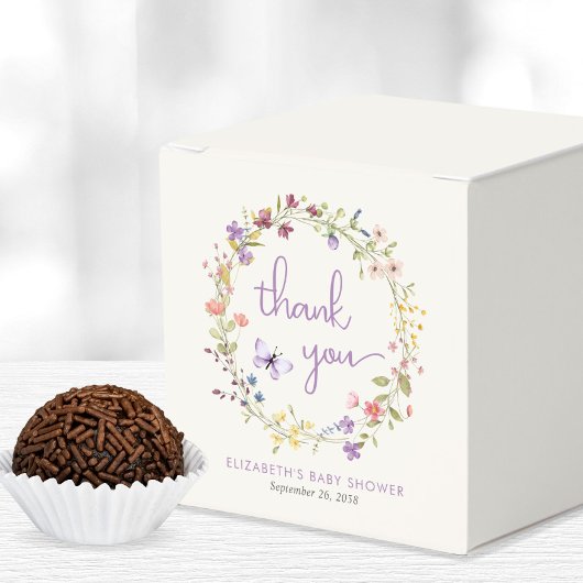 リトルワイルドフラワーウォーターカラーベビーガールシャワー フェイバーボックス