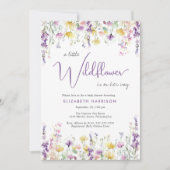 リトルワイルドフラワーウォーターカラーベビーガールシャワー 招待状 (正面)