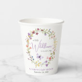 リトルワイルドフラワーウォーターカラーベビーガールシャワー 紙コップ (裏面)