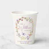 リトルワイルドフラワーウォーターカラーベビーガールシャワー 紙コップ (裏面)