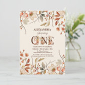 リトルワイルドフラワーエステティックガールの1歳の誕生日 招待状 (スタンド正面)