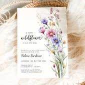 リトルワイルドフラワーエレガントボホフローラベビーシャワー 招待状