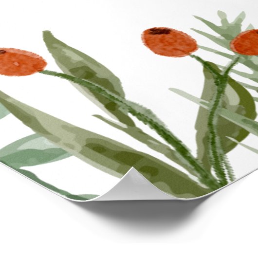 リトルワイルドフラワーオンザウェイ秋ウェルカムサイン ポスター (角)