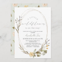 リトルワイルドフラワーオーバルガールバーチャルベビーシャワー