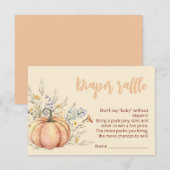 リトルワイルドフラワーカボチャ赤ちゃんシャワー | 秋テーマ エンクロージャーカード (正面/裏面)
