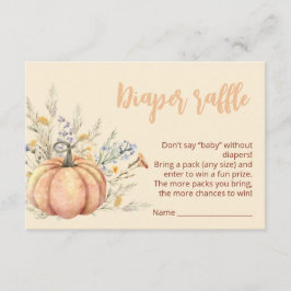 リトルワイルドフラワーカボチャ赤ちゃんシャワー | 秋テーマ エンクロージャーカード
