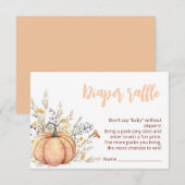 リトルワイルドフラワーカボチャ赤ちゃんシャワー | 秋テーマ エンクロージャーカード (正面/裏面)