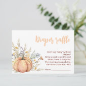 リトルワイルドフラワーカボチャ赤ちゃんシャワー | 秋テーマ エンクロージャーカード (スタンド正面)