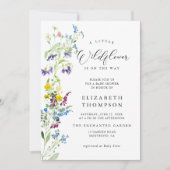 リトルワイルドフラワーガーデンシックな女の子ベビーシャワー 招待状 (正面)