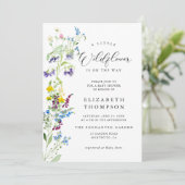 リトルワイルドフラワーガーデンシックな女の子ベビーシャワー 招待状 (スタンド正面)