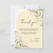 リトルワイルドフラワーガールの最初の誕生日の美学 サンキューカード (正面)