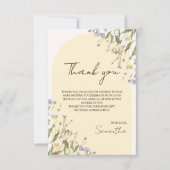 リトルワイルドフラワーガールの赤ちゃんシャワー サンキューカード (正面)