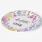 リトルワイルドフラワーガールズファースト誕生日フローラ ペーパープレート (アングル)