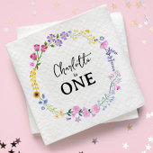 リトルワイルドフラワーガールズファースト誕生日 スタンダードカクテルナプキン