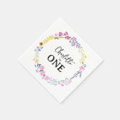 リトルワイルドフラワーガールズファースト誕生日 スタンダードカクテルナプキン (角)