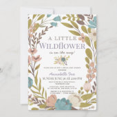 リトルワイルドフラワーガールバーチャルベビーシャワー 招待状 (正面)